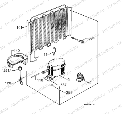 Взрыв-схема холодильника Aeg Electrolux SK48800-5I - Схема узла Cooling system 017